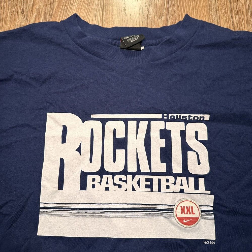 Nike Houston Rockets T-Shirt Adult Size X-Large Blue NBA Basketball‎